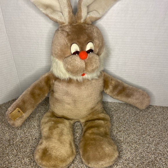 20" VINTAGE CONESCO CHASE BROWN & WHITE BUNNY RABBIT STUFFED ANIMAL PLUSH - Picture 1 of 6